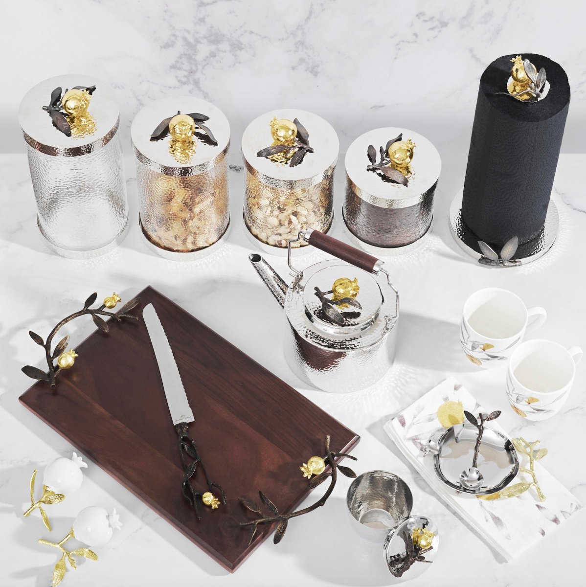Premium Pomegranate Canisters - Airtight Food Storage Containers for Kitchen Pantry Organization | Perfect for Dry Goods, Snacks, Coffee & Tea Storage