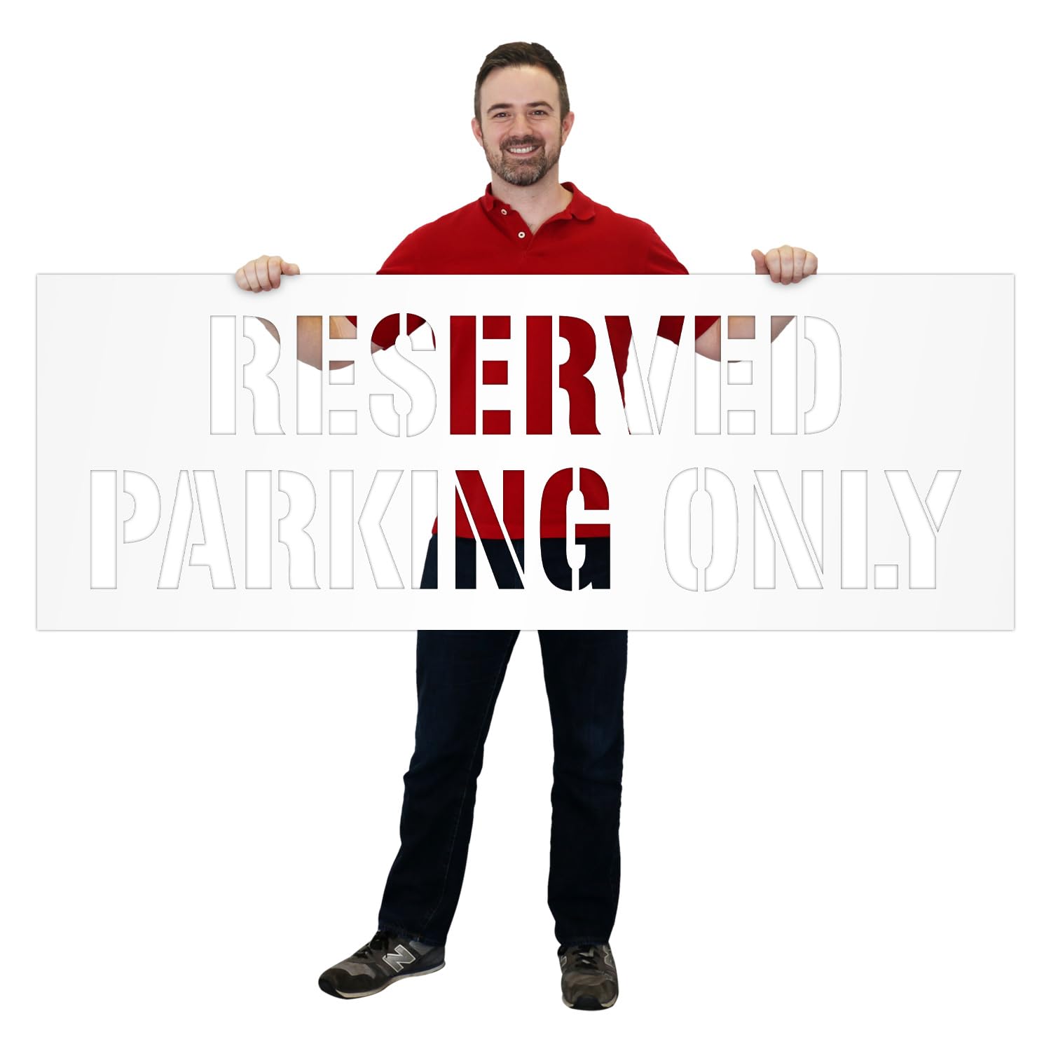 SmartSign 'Reserved Parking Only' Reusable Plastic Stencil - 24