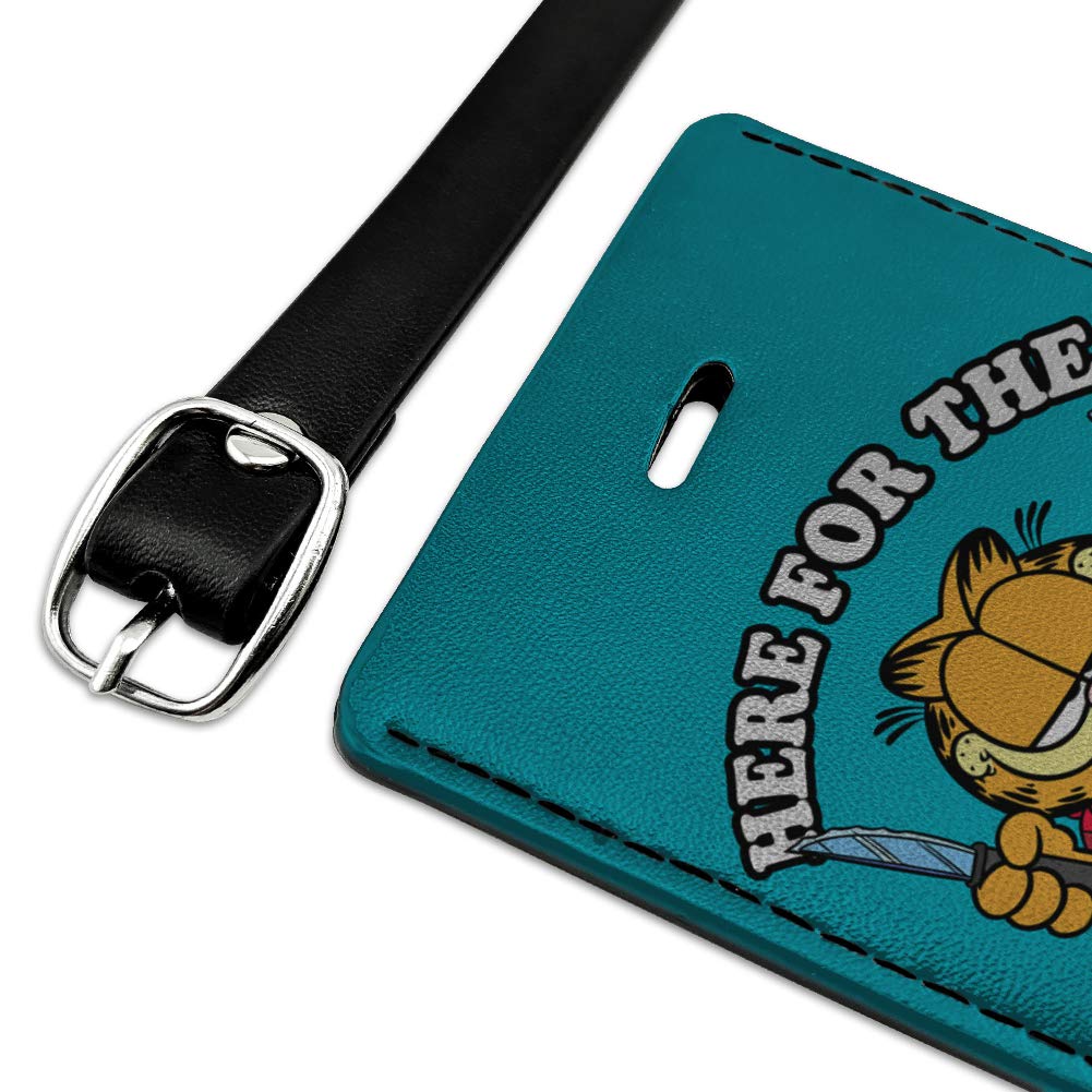 Garfield Themed Rectangle Leather Luggage Tag - Funny Cartoon ID Tag for Carry-On Bags & Suitcases | Perfect for Travel, Business Trips & Vacation Identification