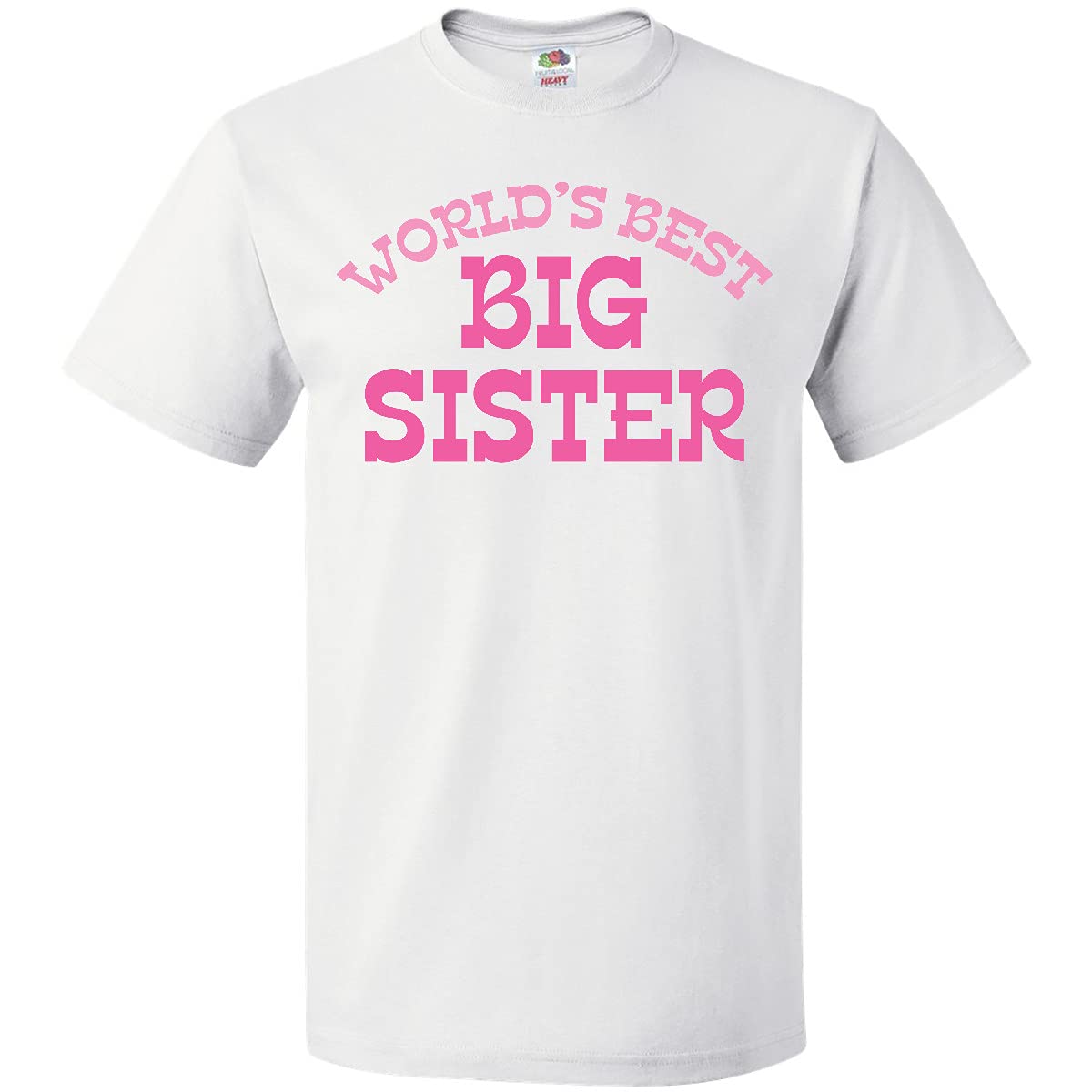 Inktastic World's Best Big Sister T-Shirt - Cute Sibling Gift for Girls, Comfortable Cotton Tee - Perfect for Birthdays, Family Photos & Sister Bonding Moments