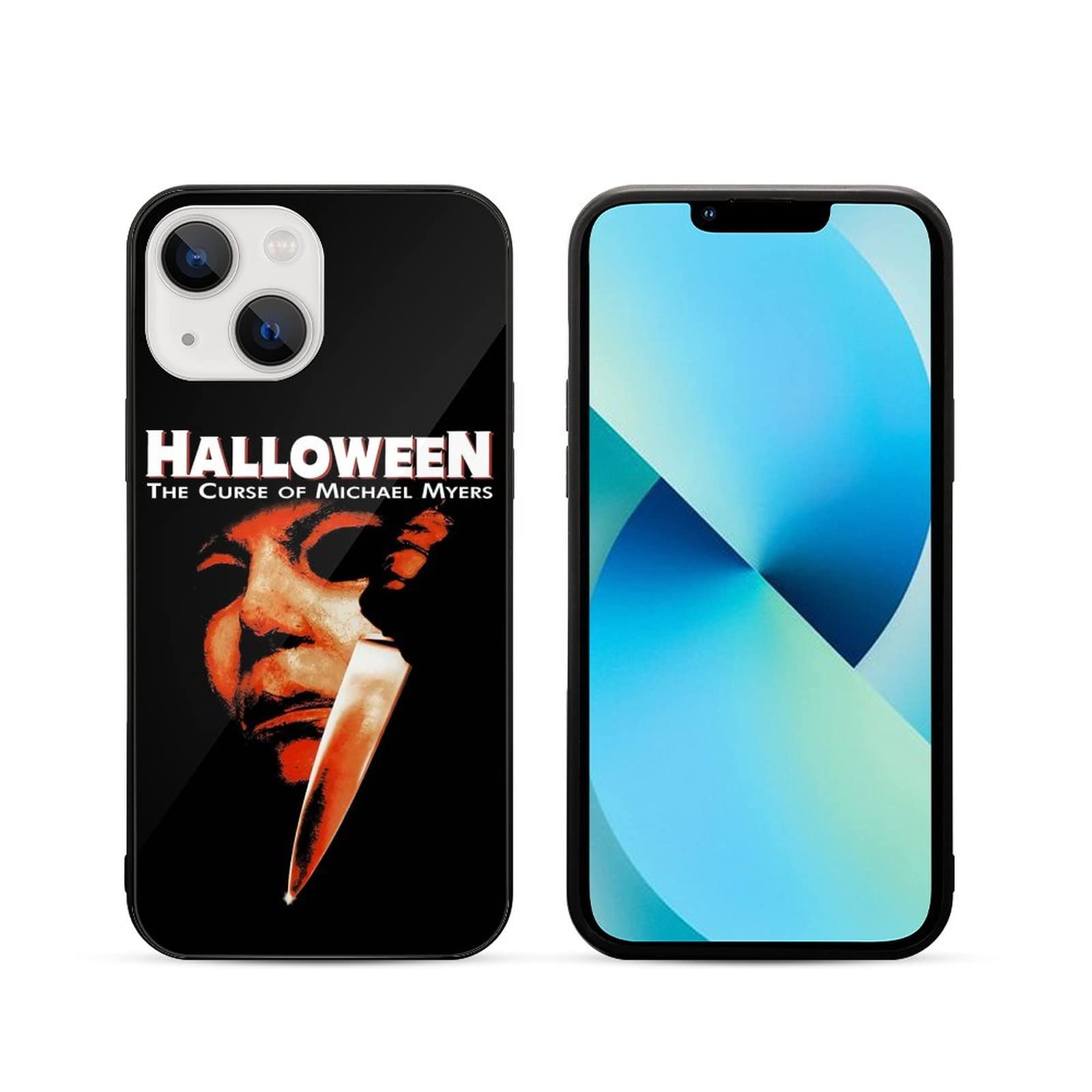Michael Myers Halloween iPhone 13 Full Body Glass Case - Shatterproof Protective Phone Cover for iPhone 13/13 Mini - Perfect for Halloween Parties, Horror Movie Nights & Themed Events