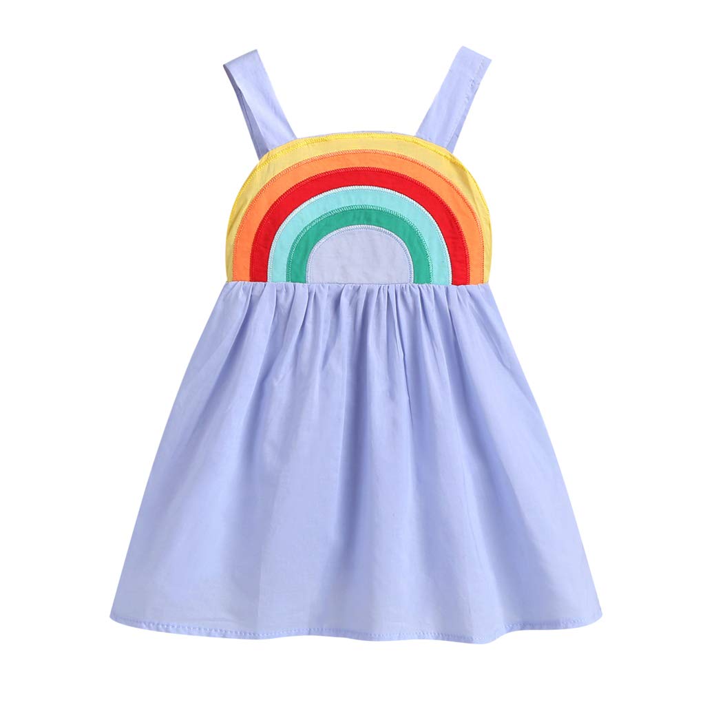 Harvest8 Baby Girl Dress Clothes - Toddler Girls Princess Sleeveless Tutu Rainbow Skirt for Birthday Party, Photo Shoot & Special Occasions