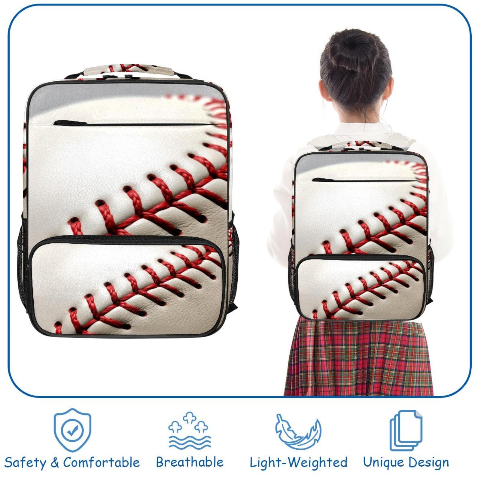Premium Travel & Work Backpack - Durable Baseball Line Texture Design - Perfect for Business Trips, Commuting & Outdoor Adventures