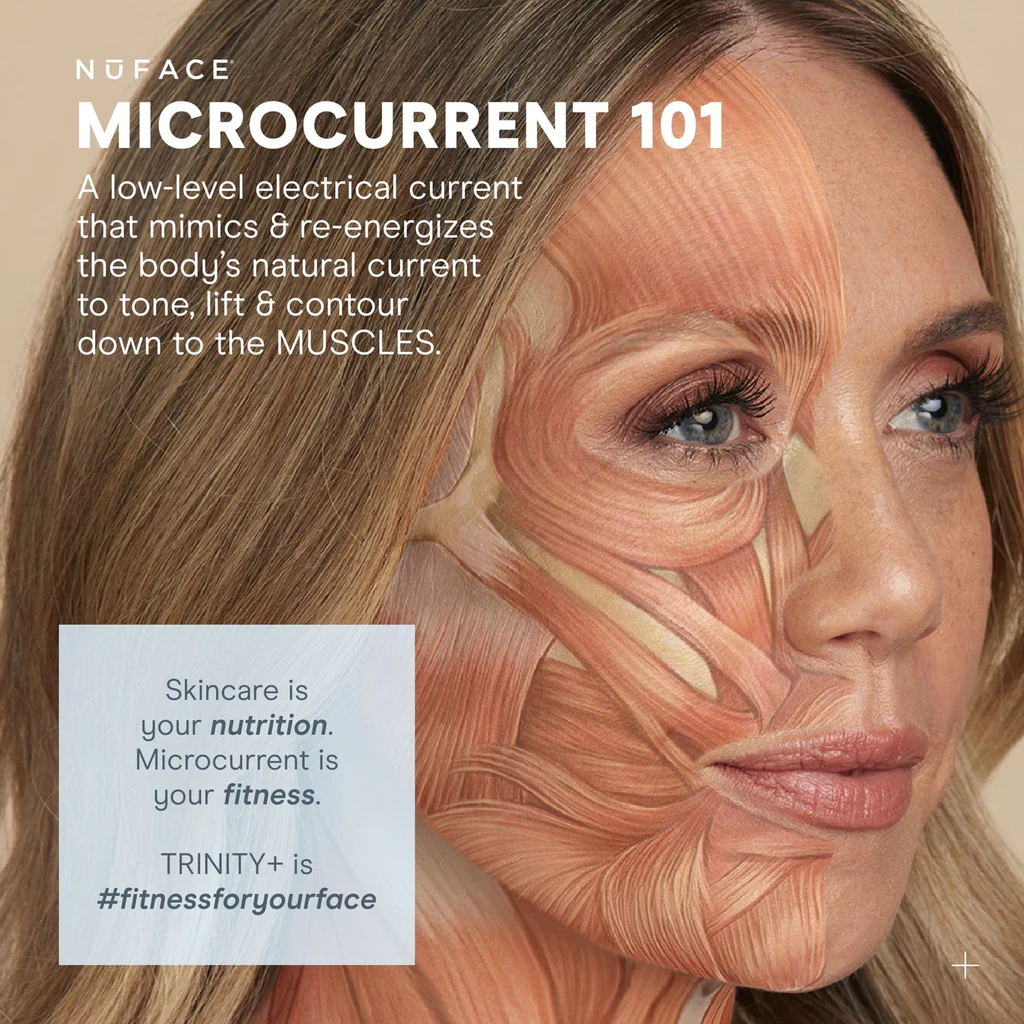 NuFACE Trinity Facial Toning Device Complete Set - Anti-Aging Microcurrent Therapy with Wrinkle Reducer & Lip/Eye Attachments for Glowing Skin | At-Home Spa Treatment & Professional Skincare Routine