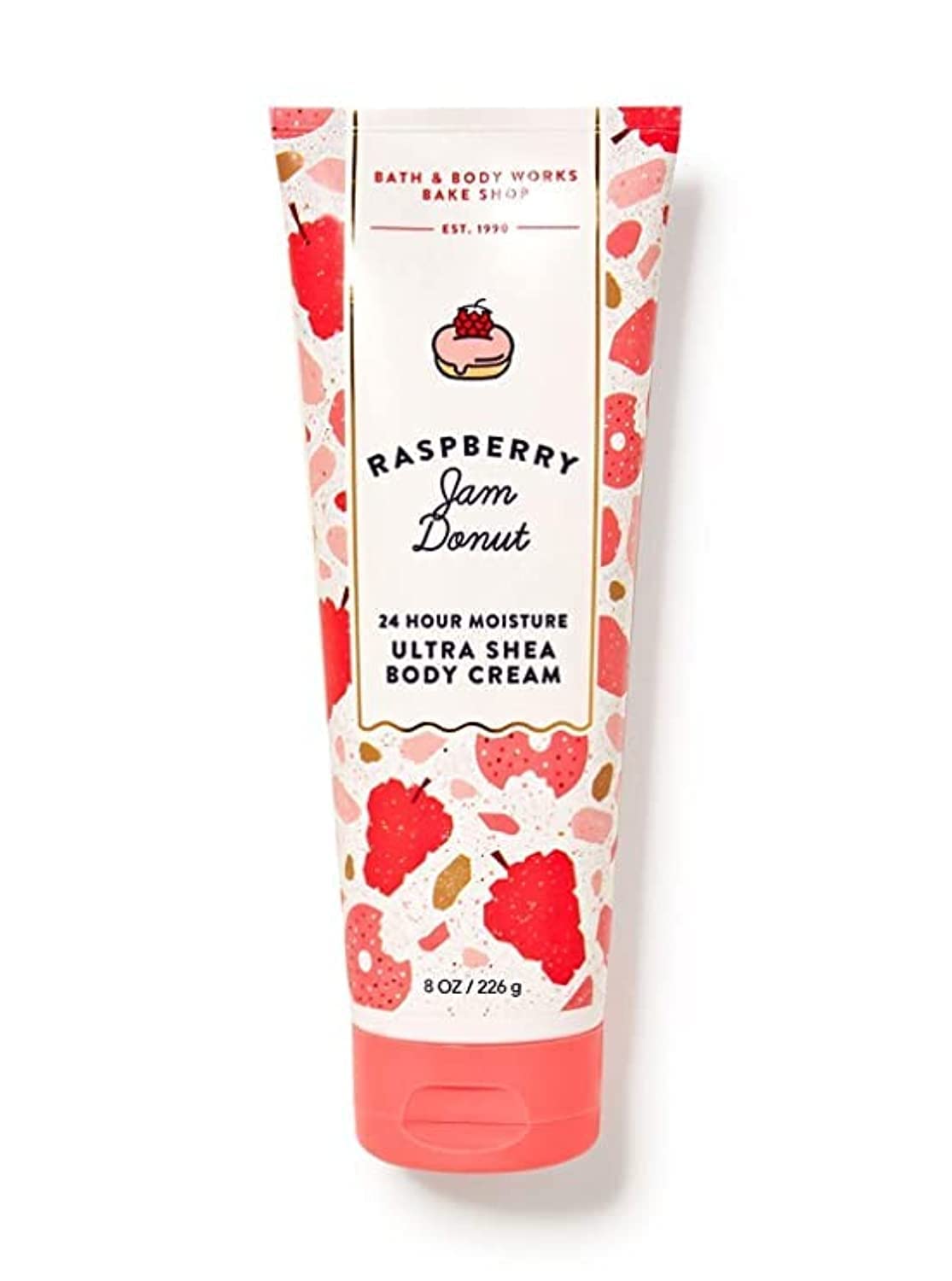 Bath and Body Works Raspberry Jam Donut Ultra Shea Body Cream 8 oz - Deeply Moisturizing Hand & Body Lotion for Dry Skin - Perfect for Daily Hydration & Pampering at Home or On-the-Go
