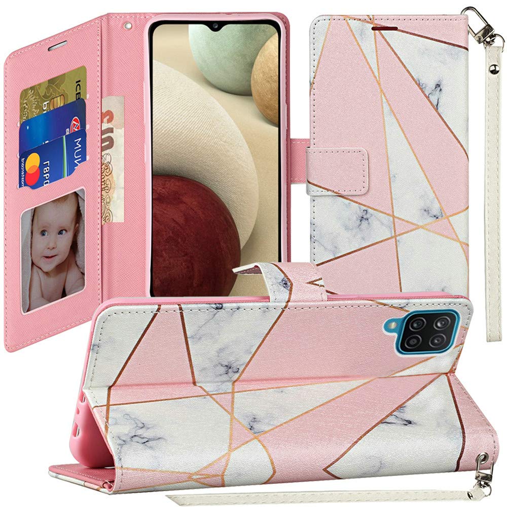 Motorola Moto G Pure Vegan Wallet Case with Card Holder - Marble Design for Daily Use