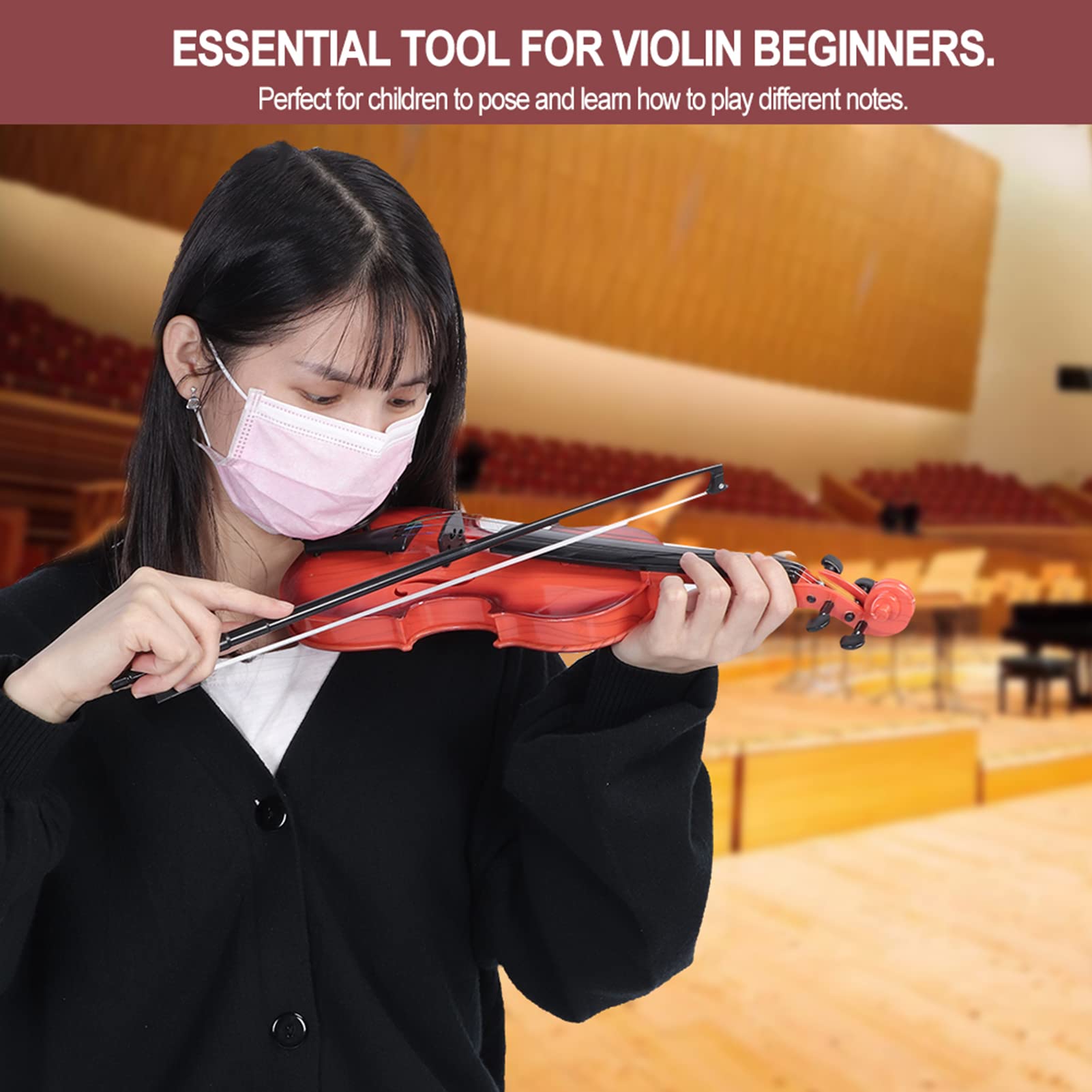 ABS Adjustable String Kids Violin Toy - Light Brown Acoustic Violin Musical Instrument for Children | Perfect for Beginners, Music Education & Pretend Play
