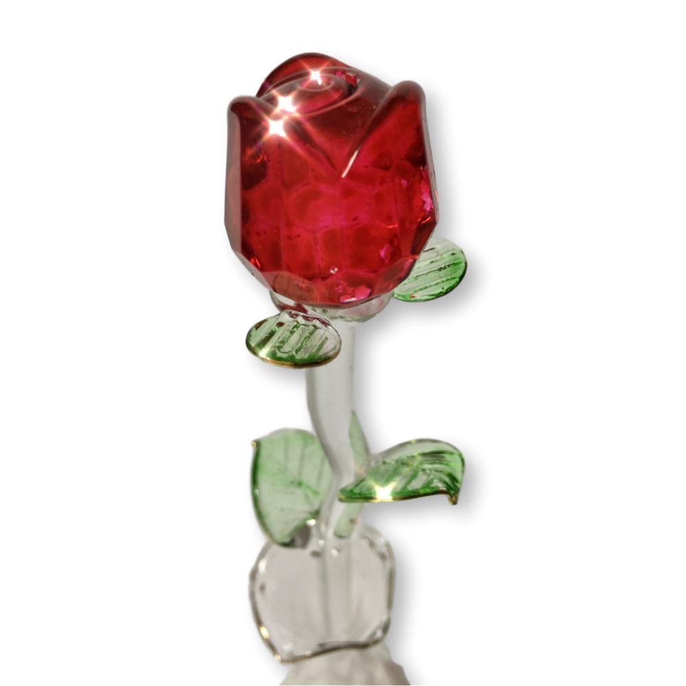 BANBERRY DESIGNS Glass Rose & White Teddy Bear Gift Set - 8