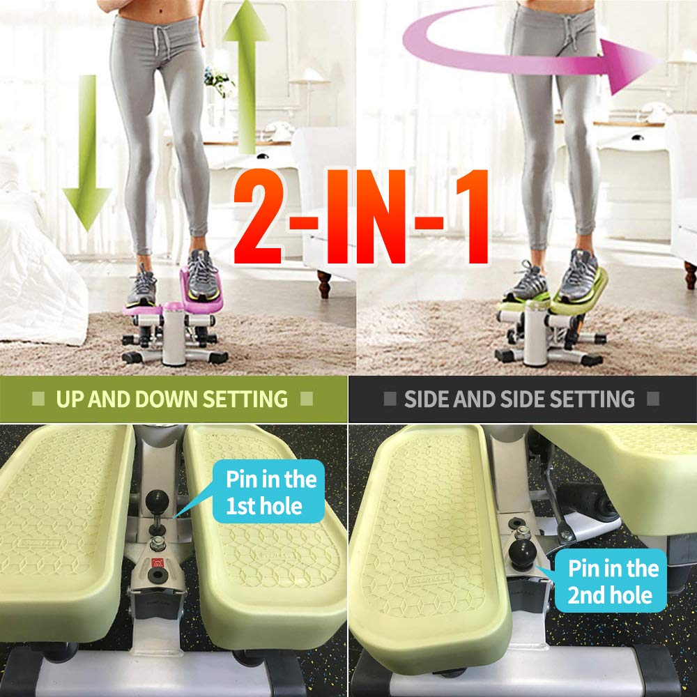 LeikeFitness ST6600 Premium Portable Stair Stepper & Waist Twister - LCD Display Home Gym Equipment for Cardio & Toning - Perfect for Small Spaces, Office Workouts & Home Fitness