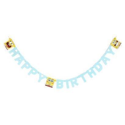 SpongeBob SquarePants Birthday Party Decorations - Classic Cartoon Themed Banner for Kids Room Decor & Birthday Celebrations