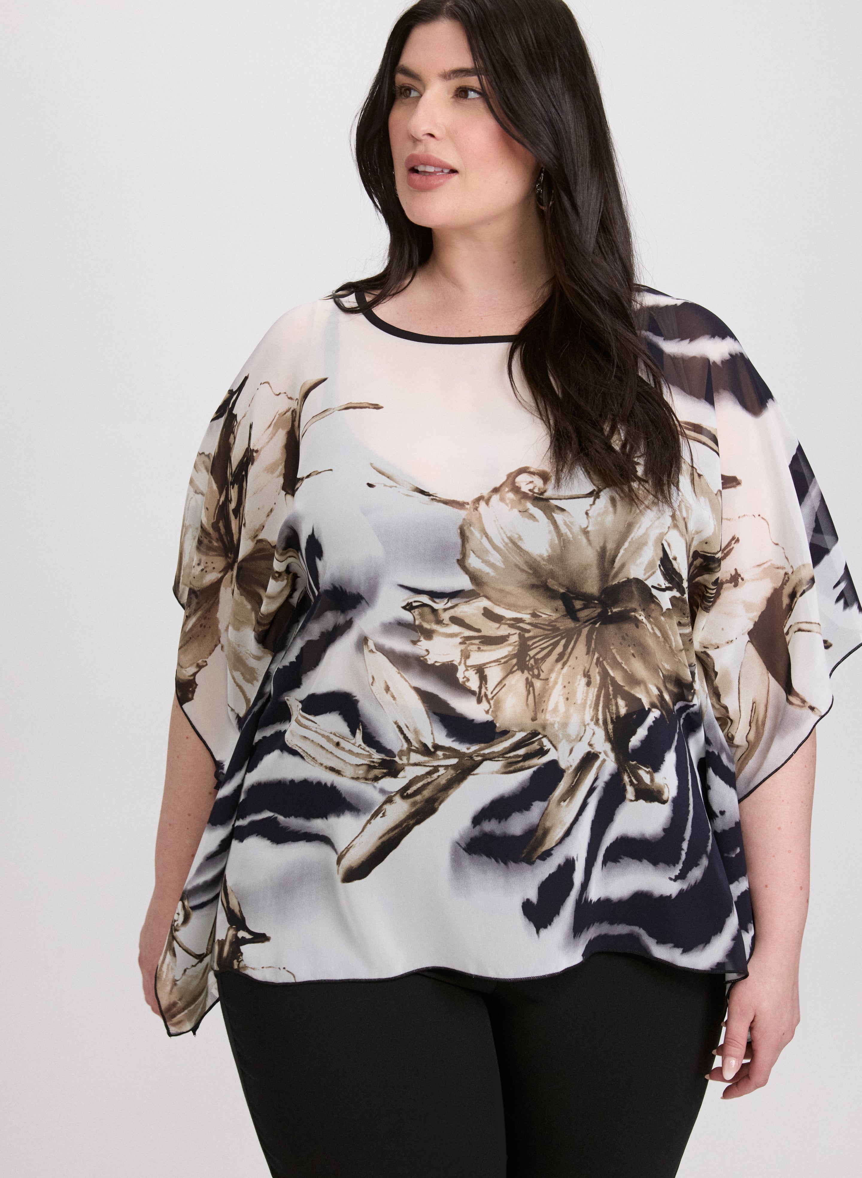 Floral Print Front Blouse for Women - Elegant Flowy Top for Spring & Summer - Perfect for Office, Date Night & Casual Outings