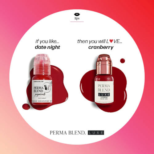 Perma Blend Luxe Cranberry Permanent Makeup Pigment - Professional Lip & Eyebrow Tattoo Ink for Long-Lasting Beauty