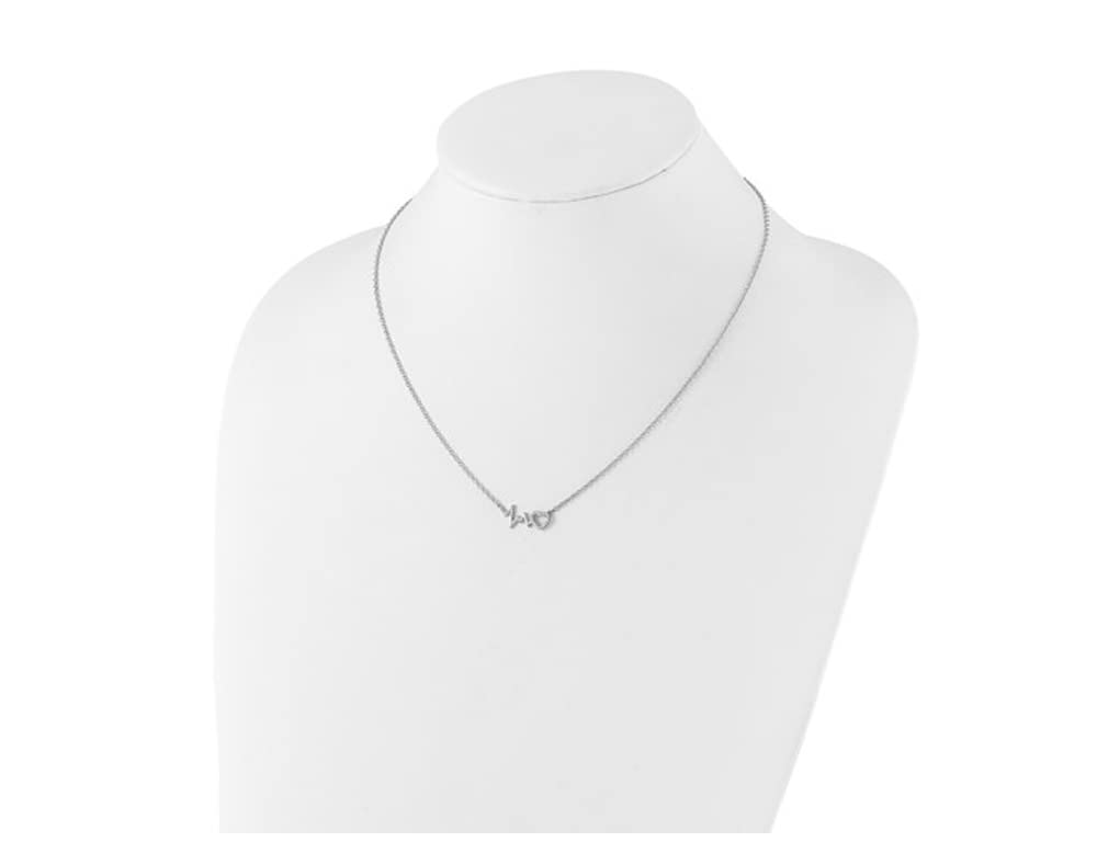 Elegant Sterling Silver Heartbeat Necklace with Diamond Accents - Perfect Gift for Valentine's Day, Anniversary & Romantic Occasions