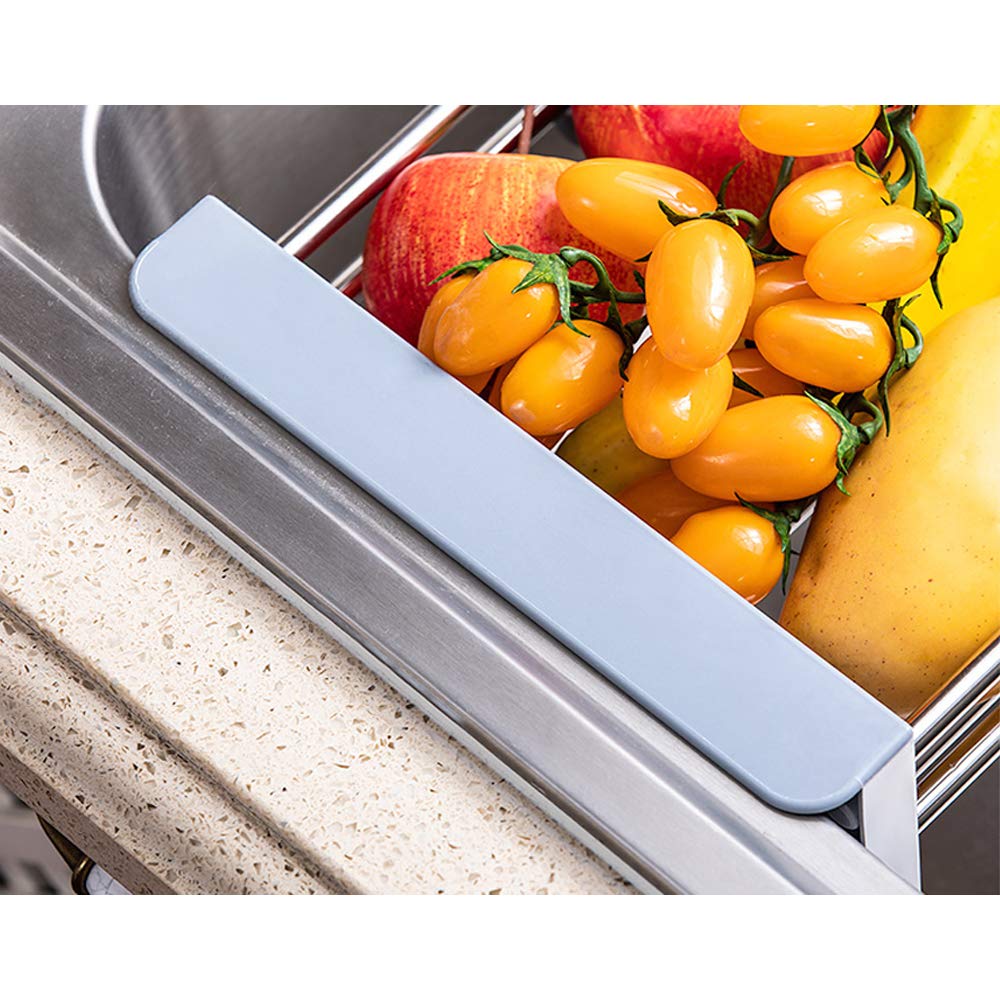 Adjustable Stainless Steel Retractable Kitchen Sink Drain Rack - Widened Edge & Reinforced Design for Dish Drying - Perfect for Small Spaces, RV Kitchens & Compact Households