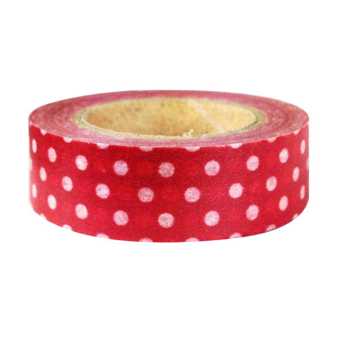 Allydrew Japanese Washi Masking Tape with Red Dots - Decorative Craft Tape for Scrapbooking, Journaling, Gift Wrapping & DIY Projects