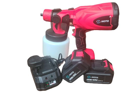 18V Cordless Battery Powered Portable Paint Sprayer Gun with 2 Batteries & 1 Charger - SGE CX33 Model | Perfect for Home DIY Projects, Furniture Refinishing, and Wall Painting