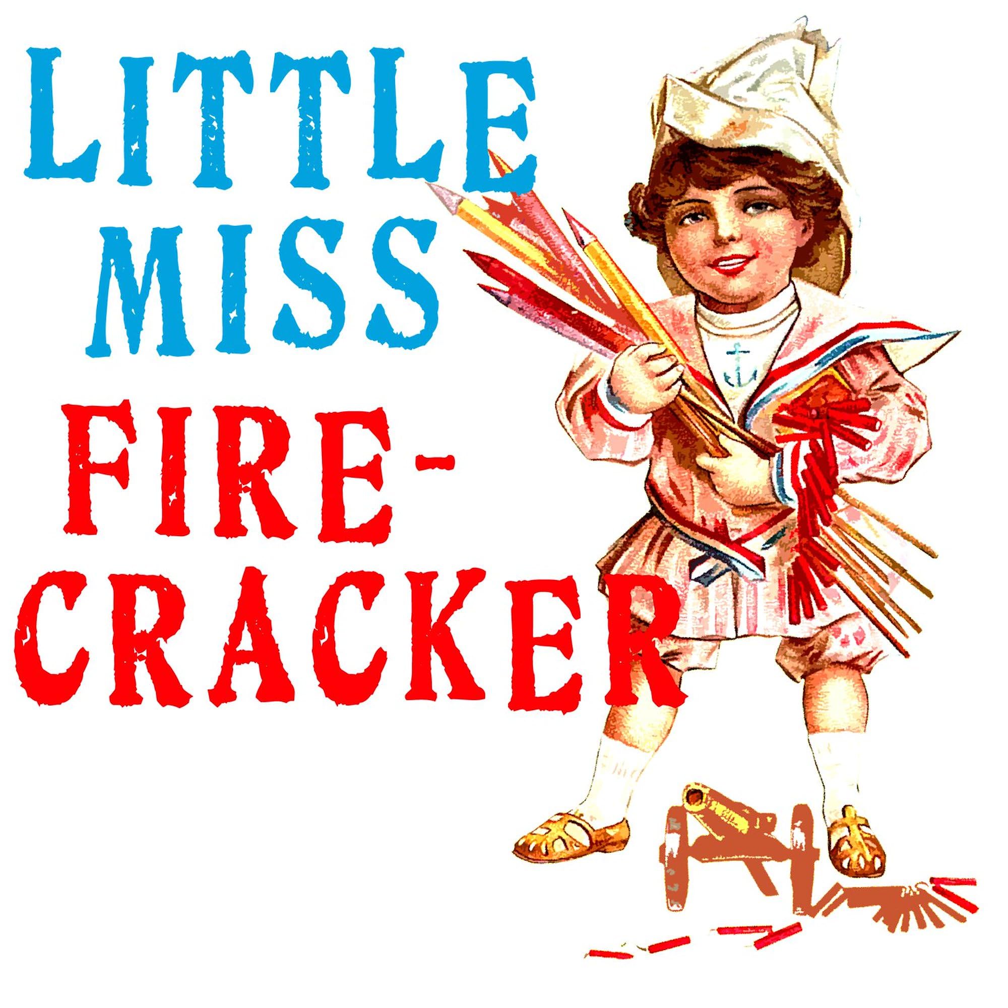 Vintage Miss Firecracker Oval Sticker - Waterproof Vinyl Decal for Cars, Laptops, Windows - Funny 4th of July Bumper Sticker for Vehicles, Coolers, and DIY Projects