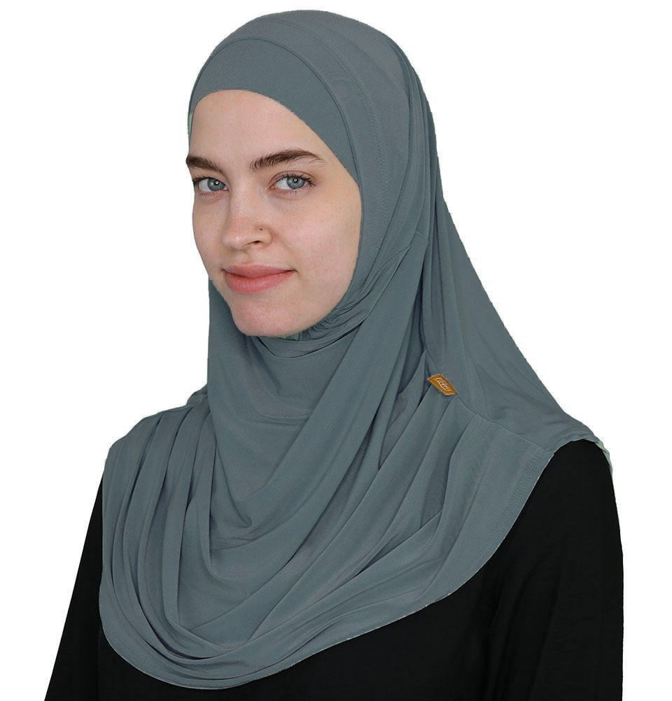 Firdevs Amira Hijab - Slate Blue Modest Muslim Headscarf for Women - Perfect for Daily Wear, Prayer, and Special Occasions