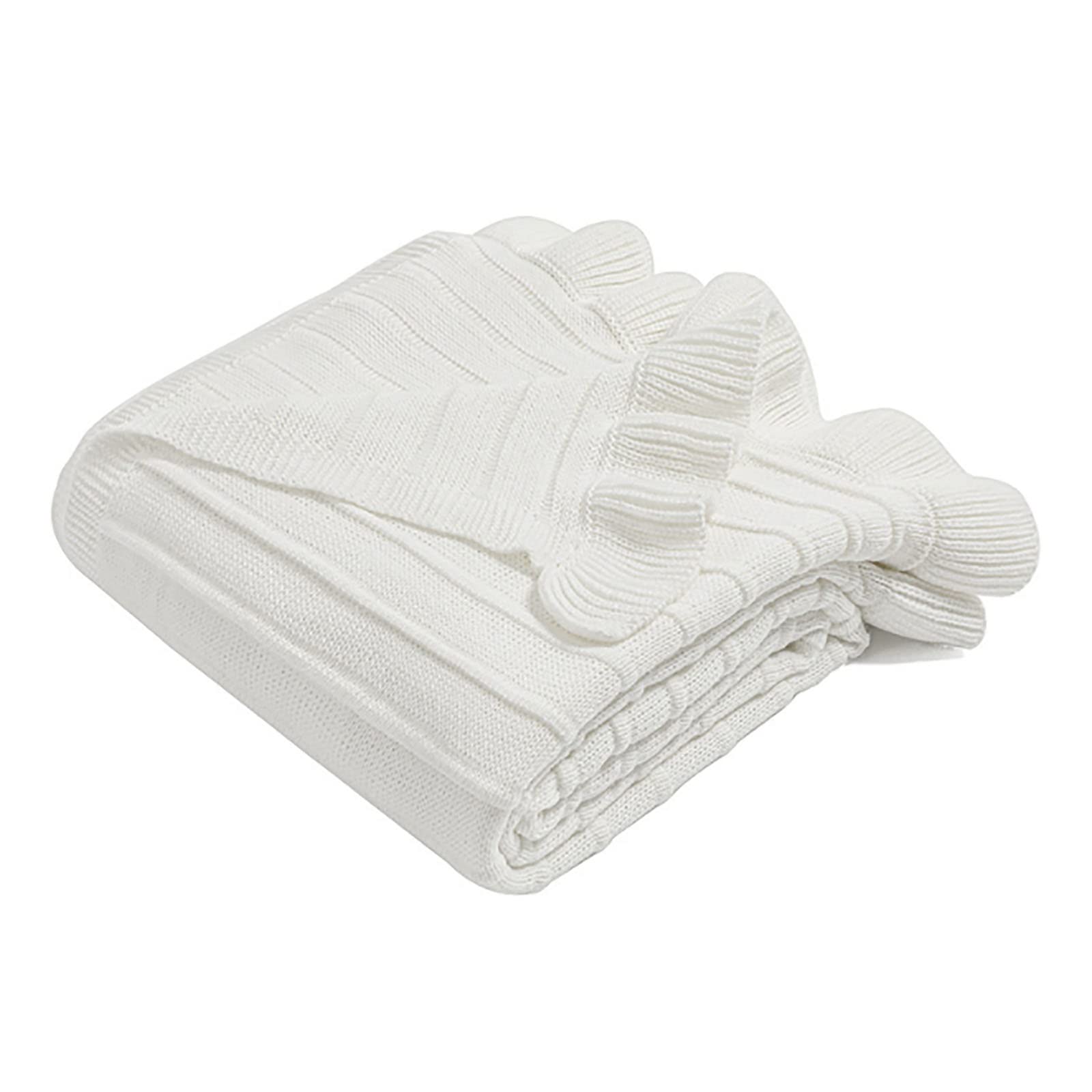 Premium Lightweight Cozy Soft Blanket - All-Season Throw for Sofa, Bed, Couch & Travel - Breathable & Durable (White, 130x150cm) - Perfect for Home Decor, Movie Nights & Outdoor Adventures