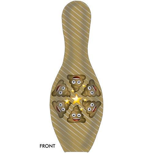 OnTheBallBowling Emoji Poo Happens Bowling Pin - Fun Novelty Gift for Bowlers, Party Favors & Game Room Decor