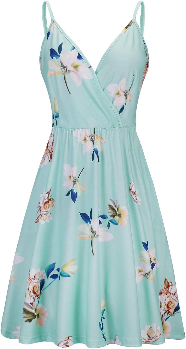 Elegant V-Neck Spaghetti Strap Casual Dress with Pockets - Perfect for Summer Outings, Beach Vacations & Date Nights