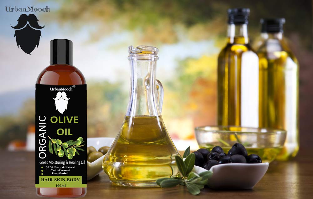 Organic Extra Virgin Olive Oil for Hair, Skin & Face - 100ml Cold Pressed, Natural Moisturizer & Treatment - Perfect for Daily Hair Care, Skin Hydration & Anti-Aging Routine