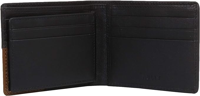 AULIV Genuine Full Grain Vegetable Tanned Leather Bifold Wallet for Men - Slim RFID Blocking Design with ID Window & 8 Credit Card Slots - Perfect Men's Gift (Black) - Ideal for Everyday Carry, Business, Travel & Gifting
