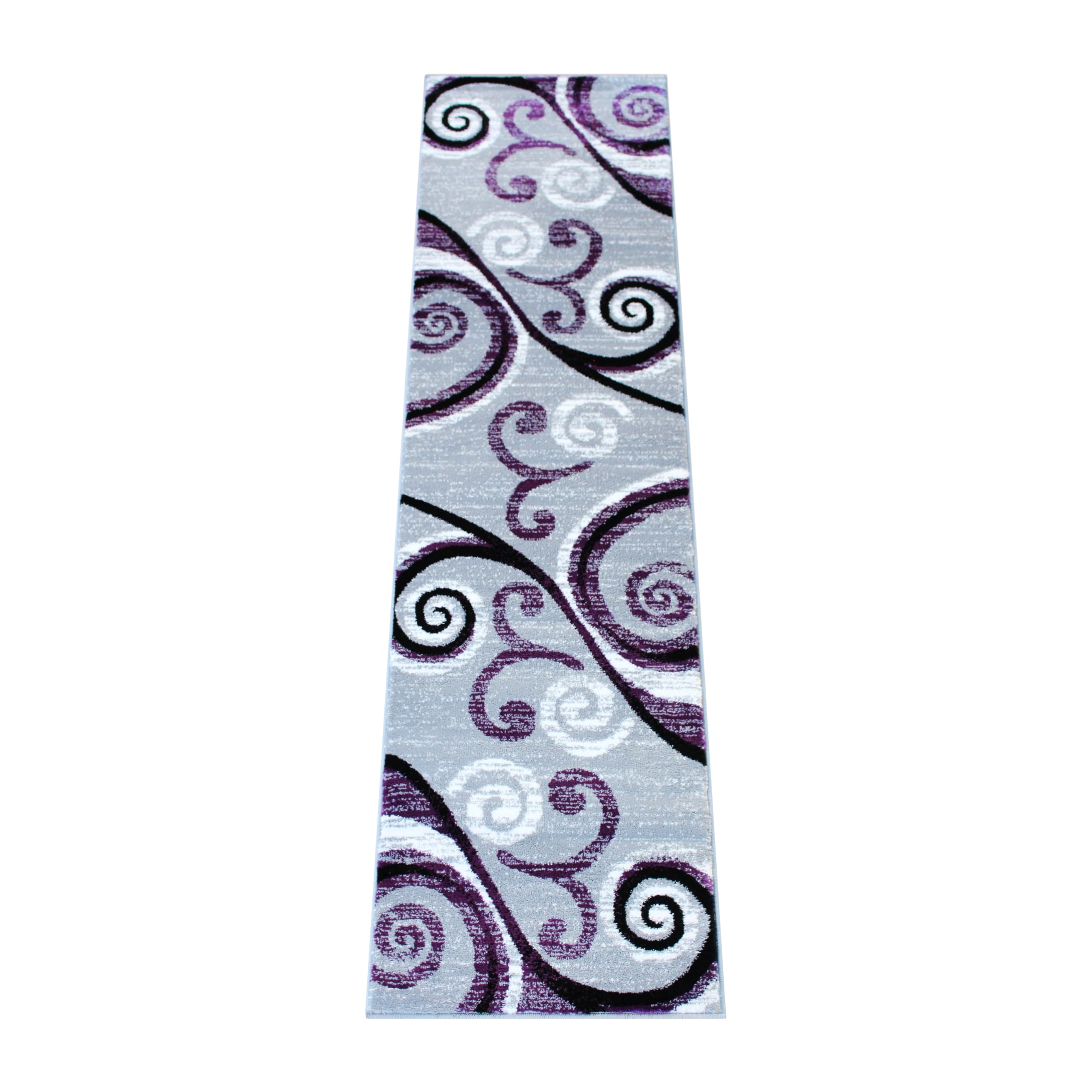 EMMA + OLIVER Helix Olefin Accent Rug 2x7 - Scraped Look Swirl Pattern Plush Pile with Jute Backing - Moisture & Stain Resistant Easy Care Rug - Perfect for Living Room, Bedroom or Entryway Decor