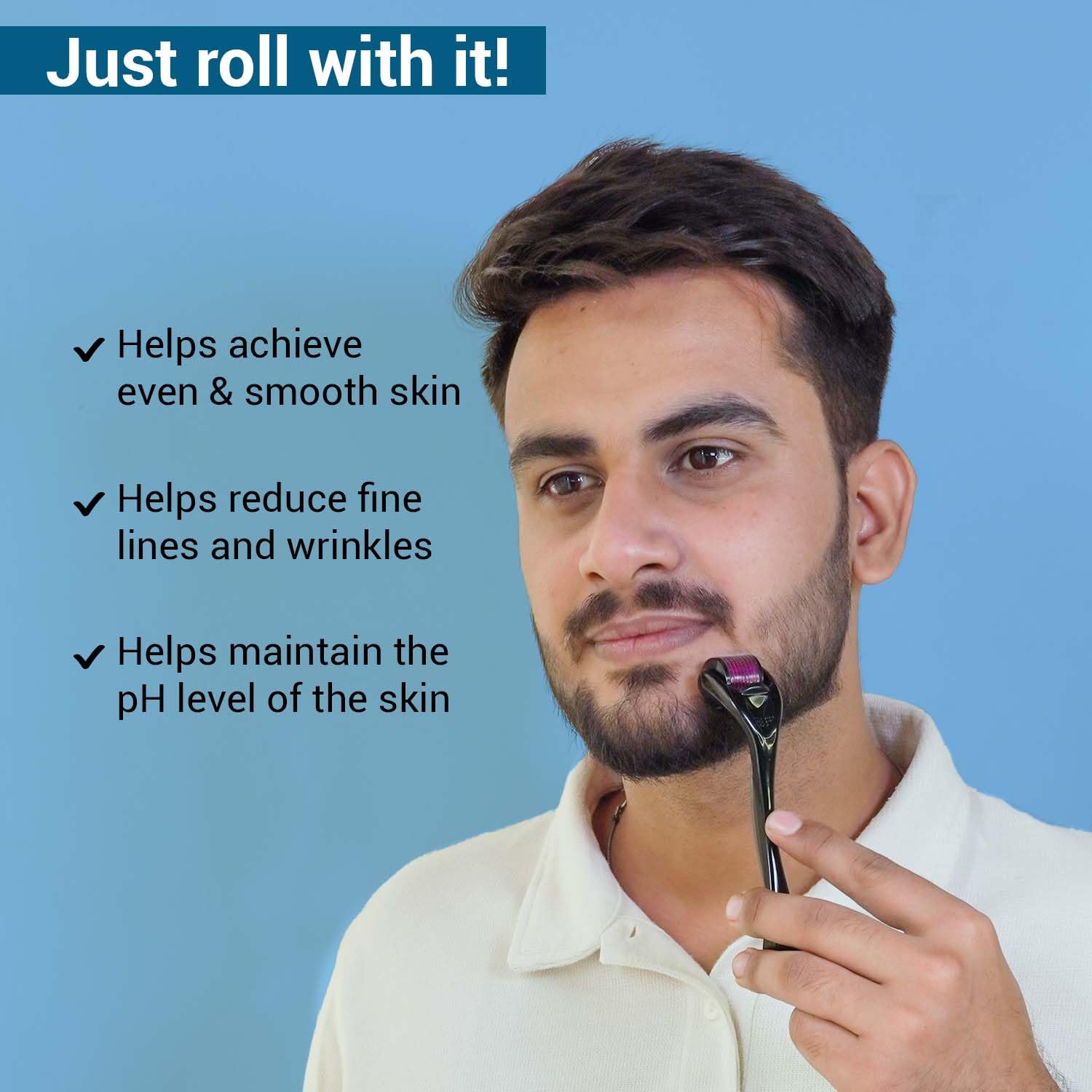 Sotrue 1mm Derma Roller with 540 Stainless Steel Needles for Hair Growth & Thickening | Repair Damaged Hair, Activate Hair Follicles | Reduce Hair Fall & Acne Scars | Safe & Effective Skin Care Tool | Perfect for At-Home Hair Regrowth Treatments & Facial Scar Reduction
