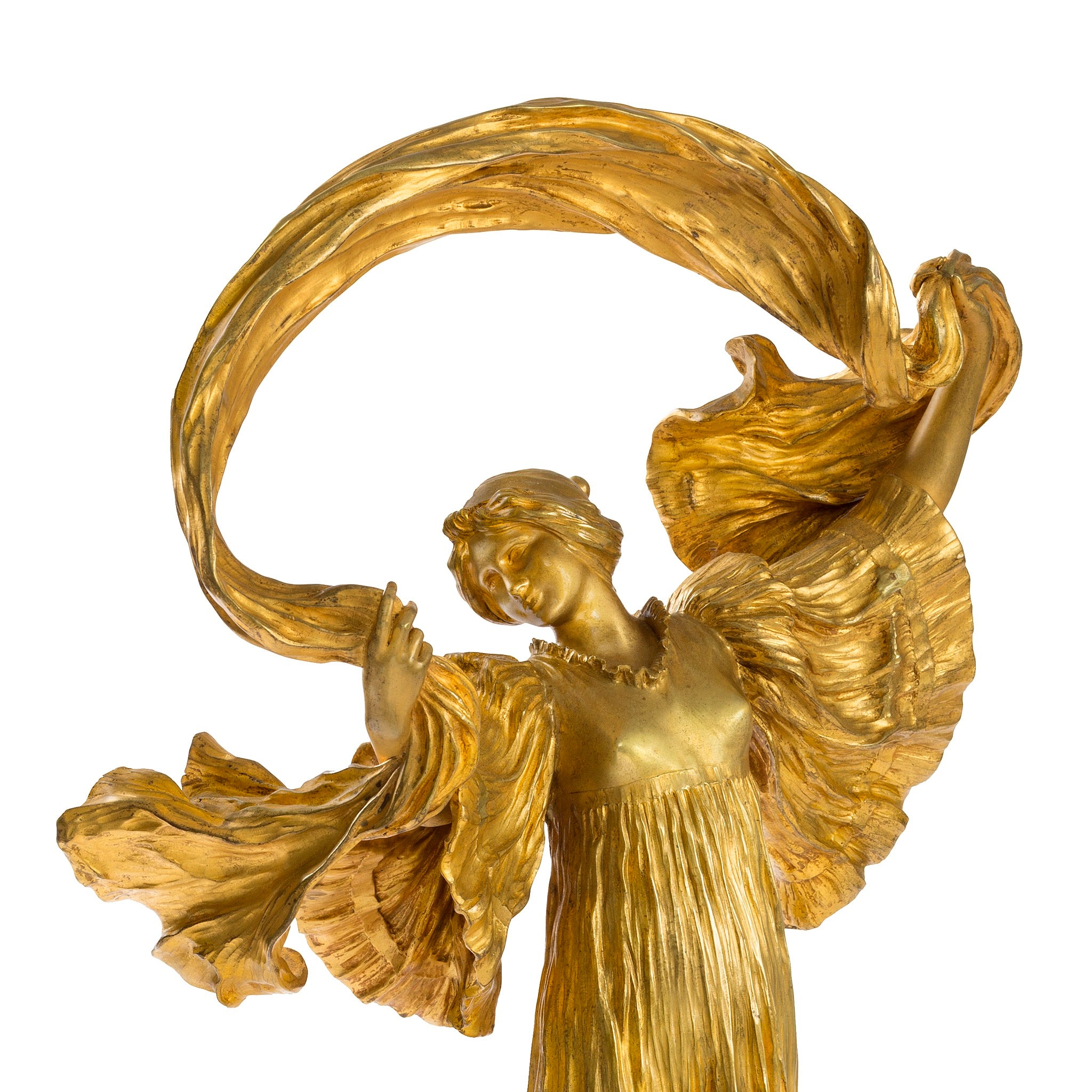 Agathon Léonard Bronze Sculpture - Jeu de l'Echarpe Series | Elegant Art Deco Home Decor for Living Room & Office