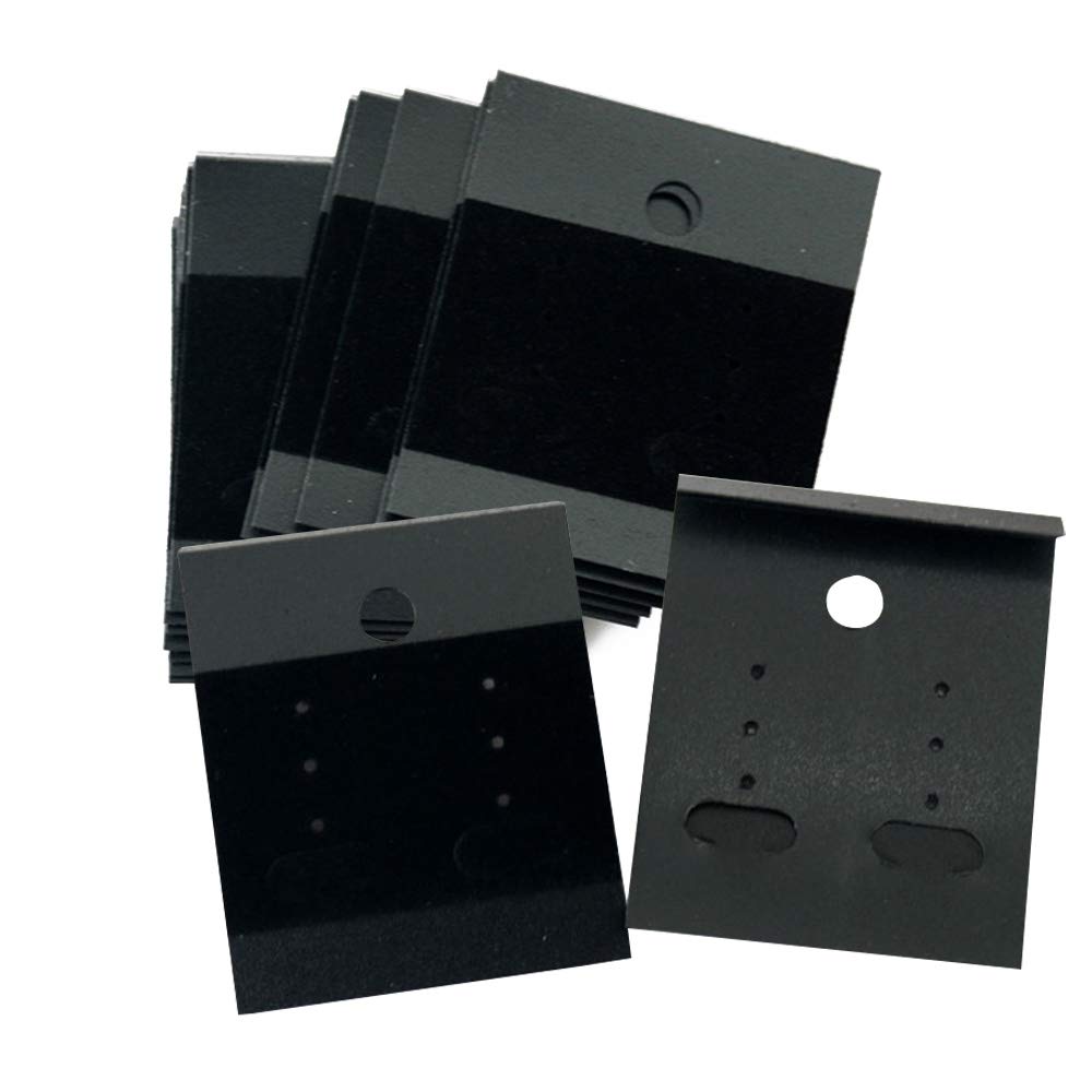 LGEGE 100 Pcs Black Earring Display Cards - Jewelry Hanging Trays & Accessories for Earrings, Necklaces & Bracelets - Perfect for Retail Stores, Boutiques & Jewelry Organizers
