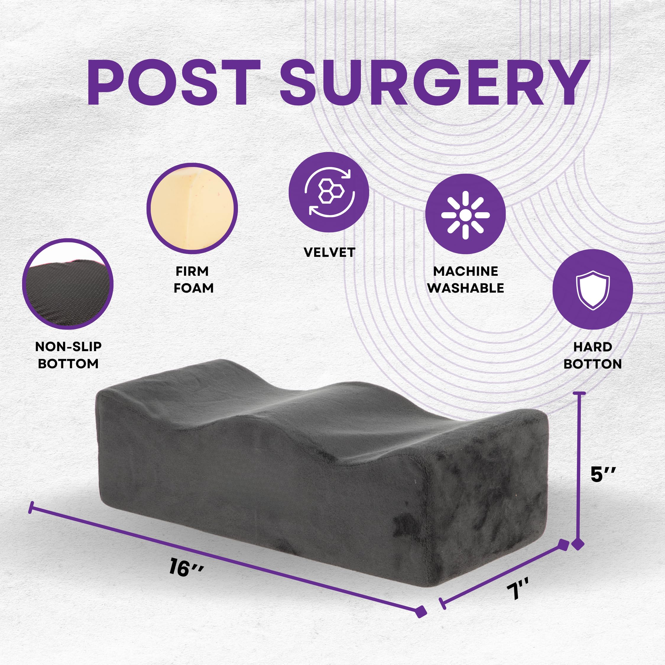 Post Surgery BBL Pillow for Butt - Lightweight & Soft Booty Cushion with Female Urinal - Comfortable BBL Post Operative Supplies for Sitting - Perfect for Recovery After Brazilian Butt Lift Surgery