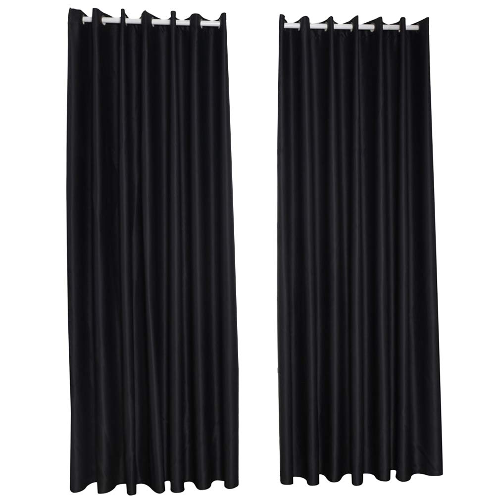 ARTIBETTER 2-Pack Blackout Curtains for Nursery & Bedroom - Light Blocking Room Darkening Drapes - Home Decor Window Treatments for Sliding Doors, Kids Room & Better Sleep (Color: Black)