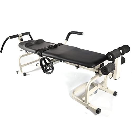 Traction Bed for Back Pain Relief - Upright Inversion Table with Decompression Therapy - Spinal Stretching Tool for Waist & Neck - Home Massage Device for Sciatica & Herniated Disc | Perfect for Physical Therapy, Chiropractic Care & Home Gym Use