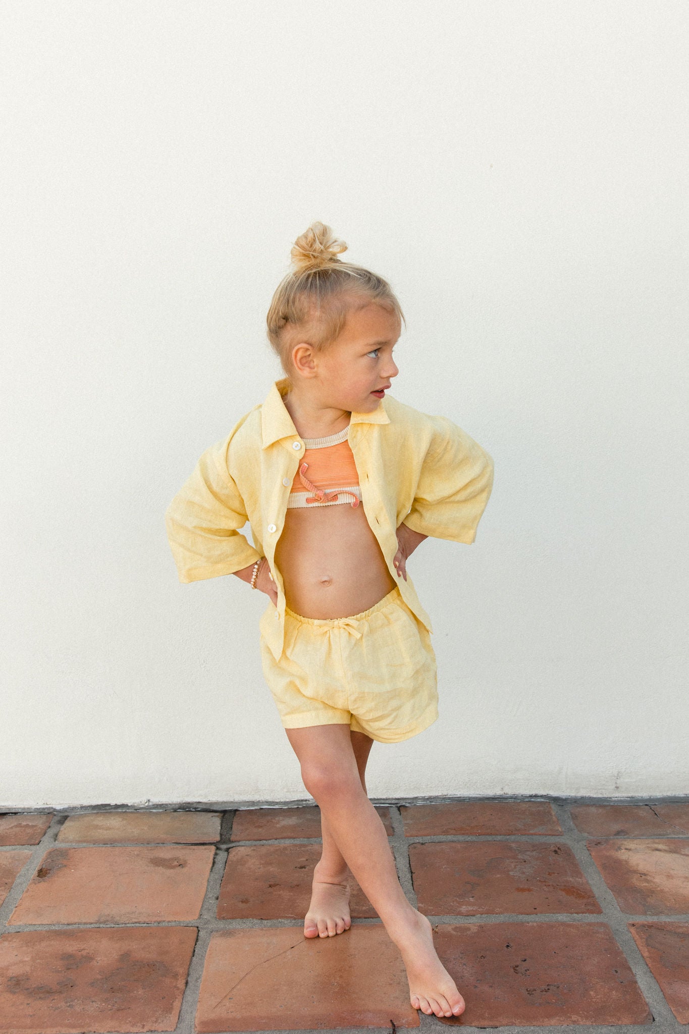 Capri Kids Linen Shorts for Boys & Girls - Breathable Summer Play Shorts for Outdoor Activities, Beach & Casual Wear