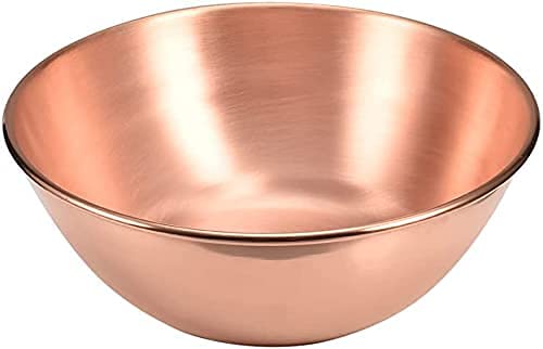 Premium 7.9-Inch Heavy Duty Pure Copper Mixing Bowl - 99.9% Pure Copper for Baking, Whisking Eggs & Salad Prep - Elegant Kitchen Serving Bowl for Cooking, Decor & Entertaining