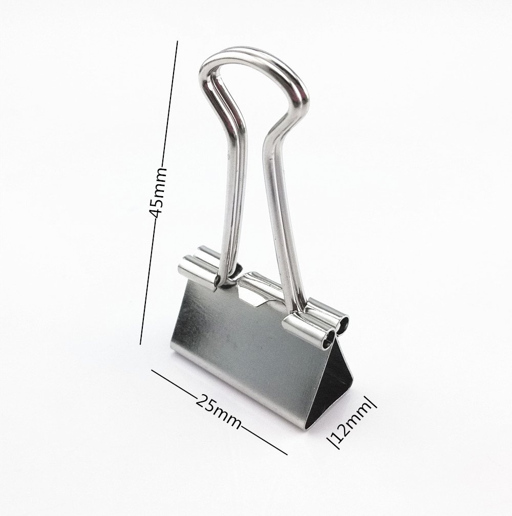 Yueton 48pcs Silver Metal Binder Clips - Heavy Duty Office Paper Clips for Organizing Documents, Files, and Folders - Perfect for Home, Office, and School Use