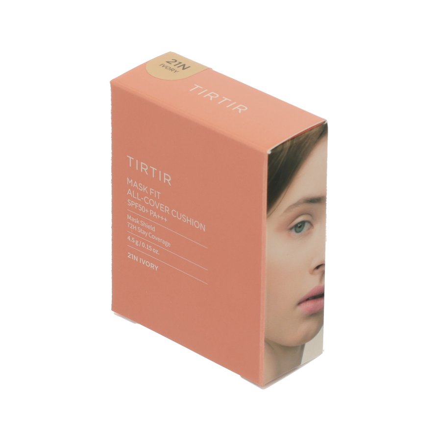 TIRTIR Mask Fit All Cover Cushion Mini - 21N N Light Beige (4.5g) | Hydrating Foundation for All Skin Types | Perfect for Daily Wear & On-The-Go Touch Ups