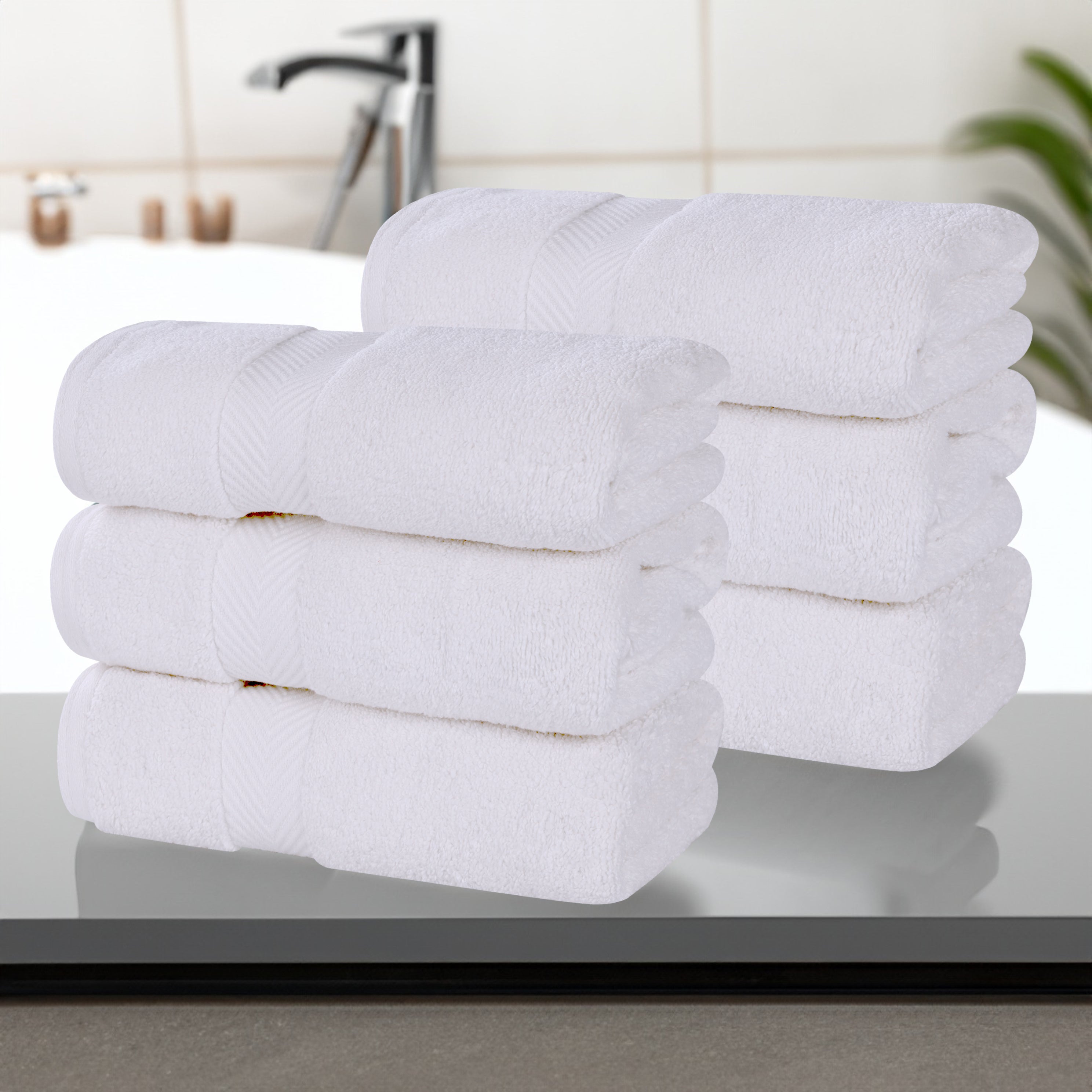 Premium Zero Twist Cotton Hand Towels - Ultra Soft & Absorbent Bath Towel Set of 6 for Kitchen, Bathroom & Spa | Luxury Home Essentials