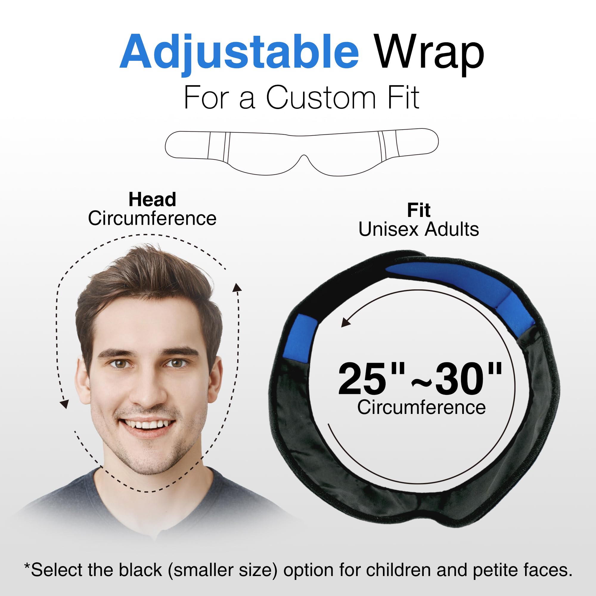 LotFancy Reusable Hot & Cold Therapy Face Wrap with 4 Gel Packs - TMJ Pain Relief, Wisdom Teeth Recovery, Headache & Facial Surgery Support (Blue) - Perfect for Post-Dental Implant Care & Migraine Relief