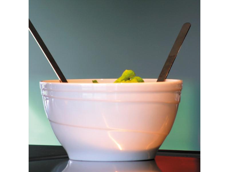 BergHOFF Essentials 8.75 Inch Porcelain Salad Bowl - 2.5 Quart Capacity - Durable White Serving Bowl for Restaurants, Hotels & Home Use - Perfect for Salads, Pasta, Fruit & Party Dishes