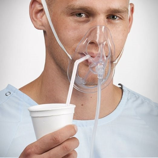 OxyMask Standard OM 1125 8 - High Flow Oxygen Mask for Adults - Perfect for Home Care, Hospitals & Emergency Use
