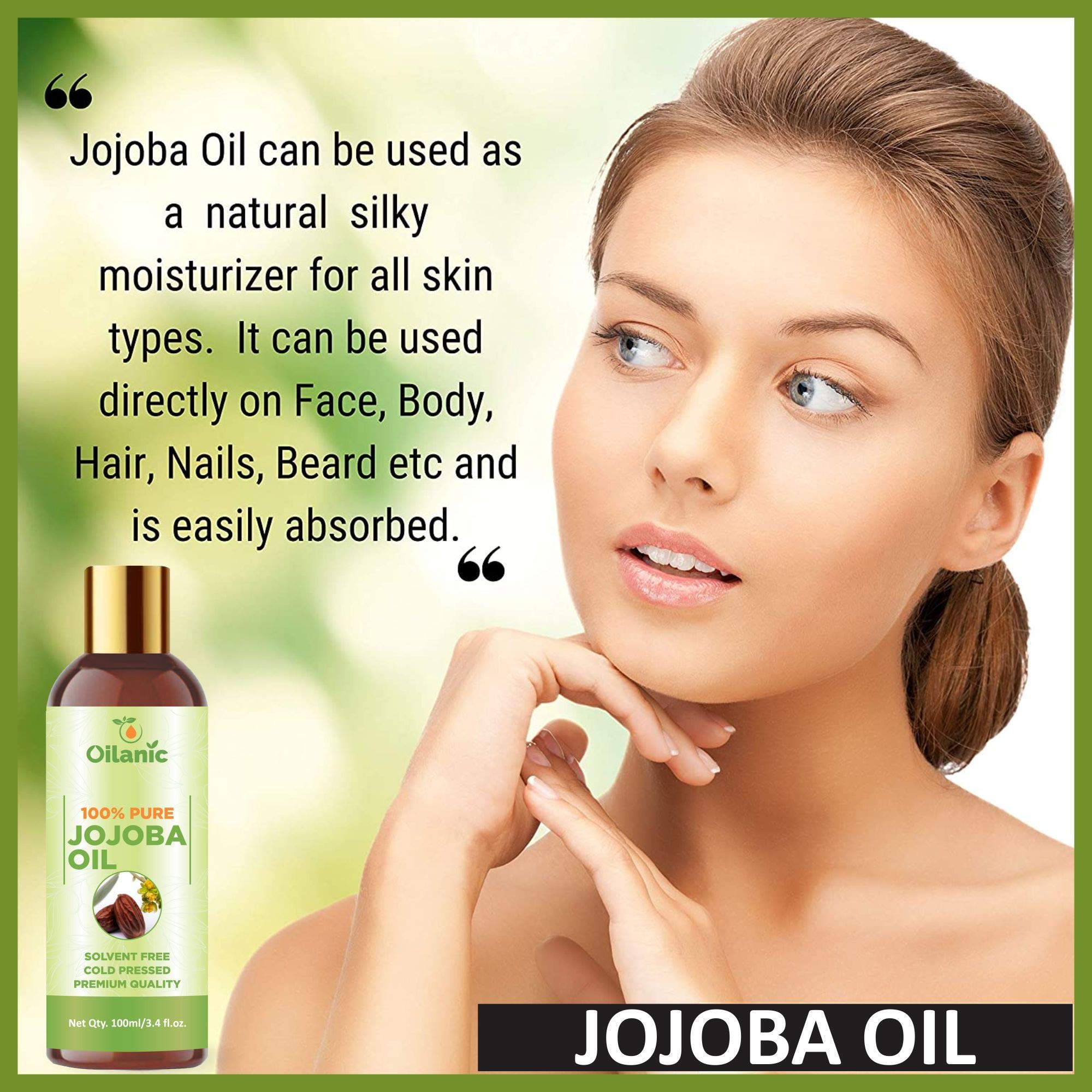 Oilanic 100% Pure Natural Jojoba Oil & Neem Oil Combo Pack - 2 Bottles (100ml Each, 200ml Total) for Hair Care, Skin Moisturizing & Acne Treatment