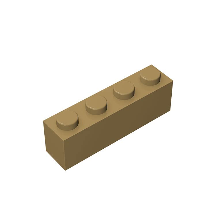 Classic 1x4 Building Bricks - 100 Piece Bulk Brick Blocks in Earthy Yellow | Compatible with Lego 3010 Parts | Perfect for Kids' Construction Sets, DIY Projects & Creative Play