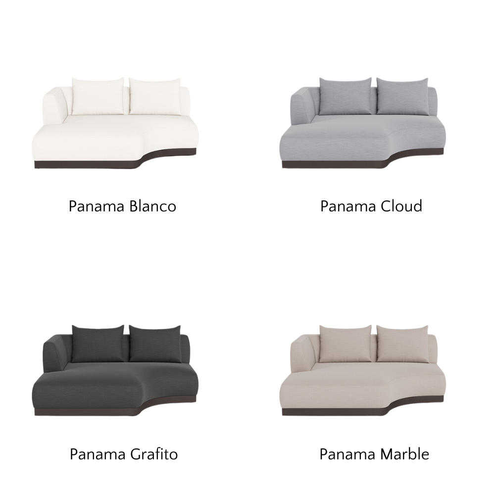 Amalfi Outdoor Curved Chaise Left Sectional Sofa - Waterproof Wicker Patio Furniture for Poolside, Garden & Backyard Relaxation