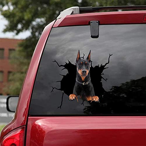 Doberman Dog Car & Wall Decals Stickers - Pack of 2 Realistic 12