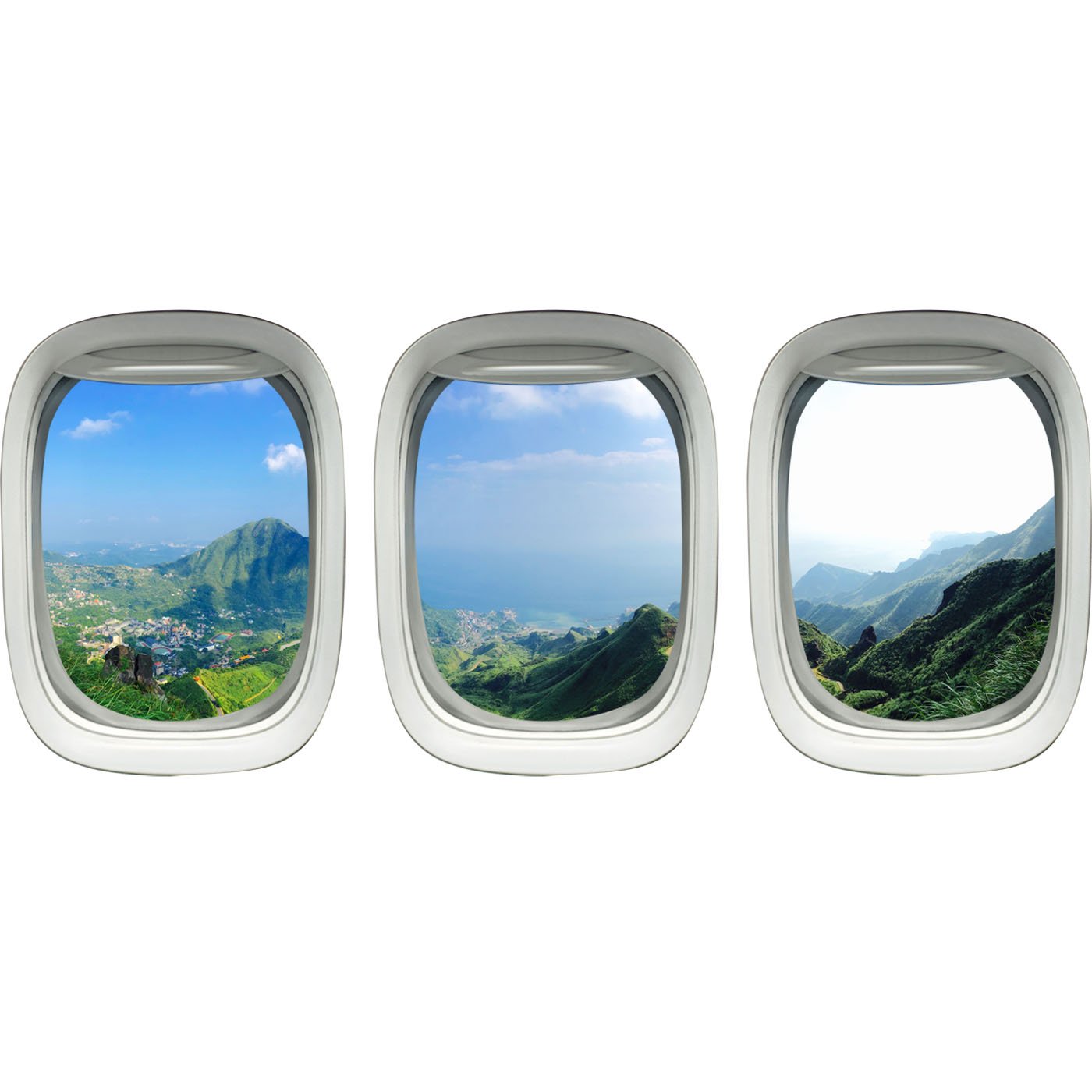 VWAQ Tropical Window Clings Decals - Nature Inspired Vinyl Wall Art & Airplane Window Stickers for Home & Office Decor - Perfect for Kids Room, Nursery, Classroom & Travel Scenes