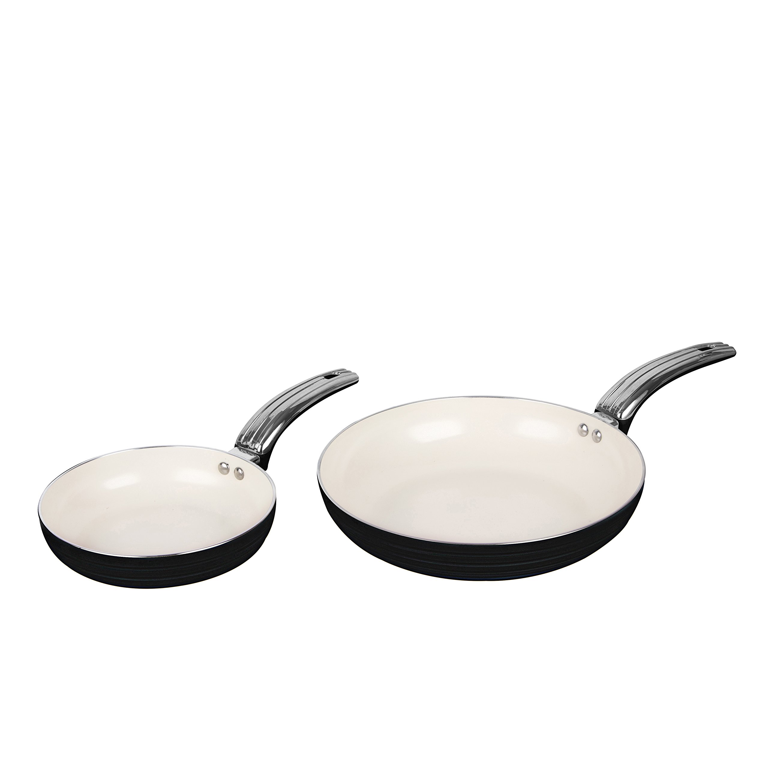 Swan Retro 5-Piece Nonstick Cookware Set - 29.5x47x18cm Black Frying Pans for Kitchen - Perfect for Sauteing, Frying & Serving Dishes