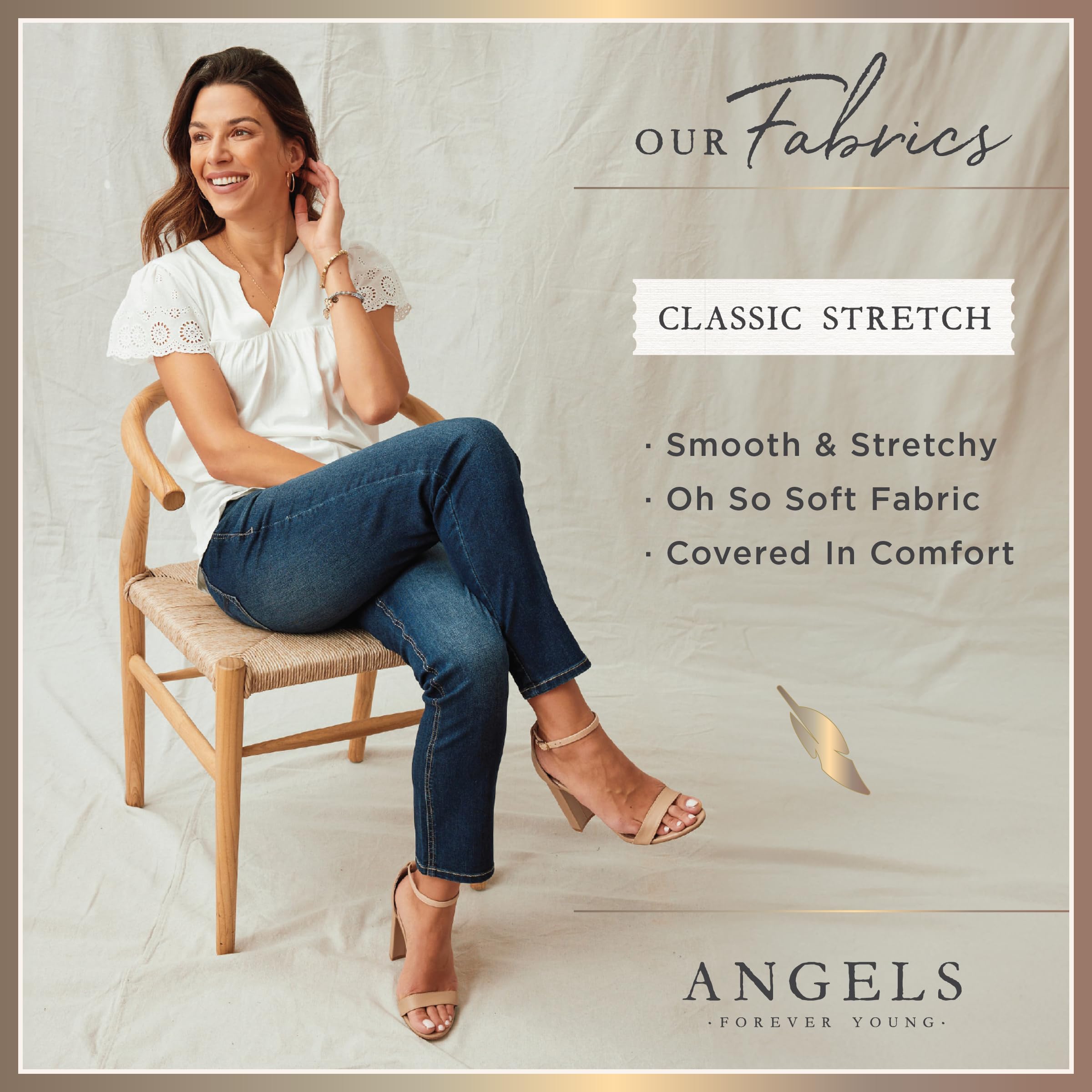 Angels Forever Young Women's Curvy Skinny Jeans - High Waist Stretch Denim Pants for Plus Size | Perfect for Casual Wear, Date Night & Office Outfits