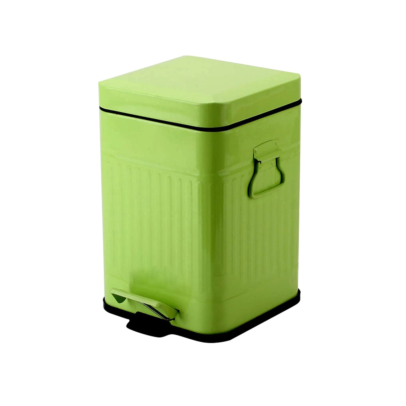 5L Small Metal Garbage Can with Lid - Square Step Trash Bin for Bathroom, Bedroom, Office, Hotel & Kitchen | Durable, Stylish & Easy to Clean | Perfect for Home, Outdoor & Commercial Use